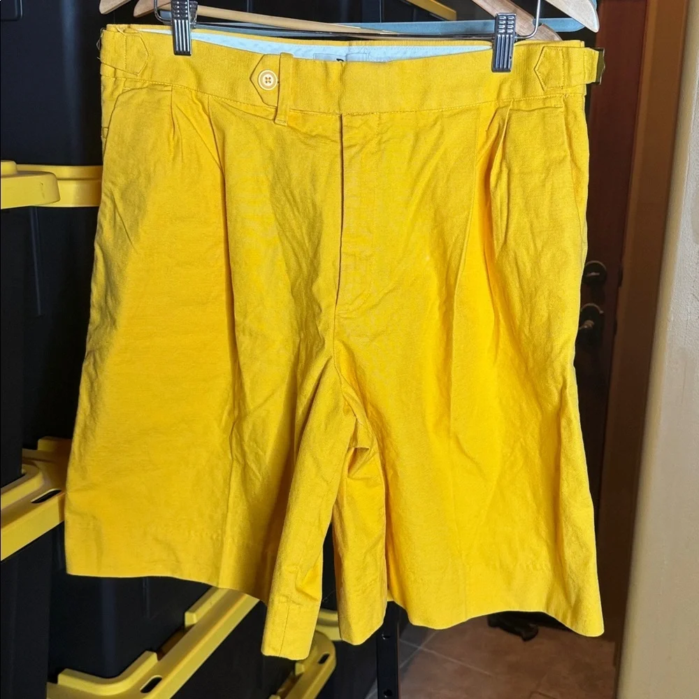 NWT Banana Republic Athletics Marigold Yellow Bermuda Shorts Sz 34 Cotton Summer